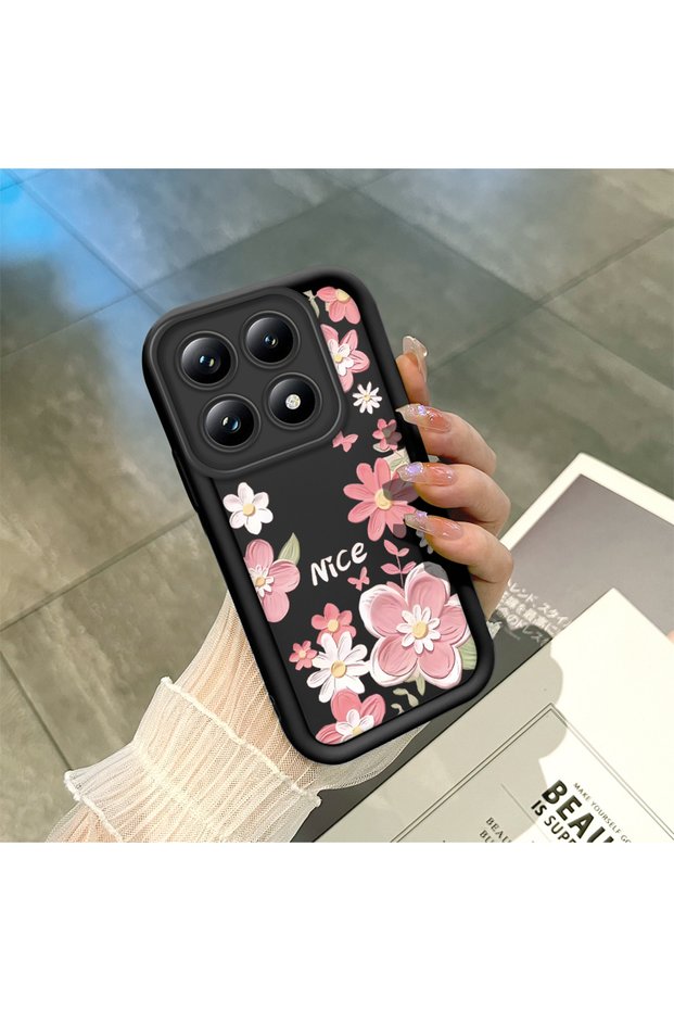 Mi 14t Pro Compatible Shockproof Camera Protected Black Silicone Stylish Print Case