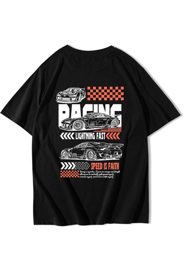 Unisex Oversize Speed Is Faith T-Shirt (Black)