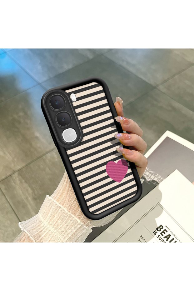 Vivo Y31/Y21D Compatible Shockproof Camera Protected Black Silicone Stylish Print Case