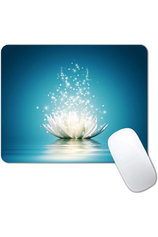 Wireless Mouse Pad with Lotus Flower Design
