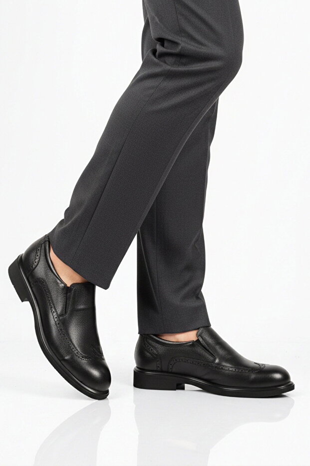 Black Genuine Leather Men's Classic Shoes