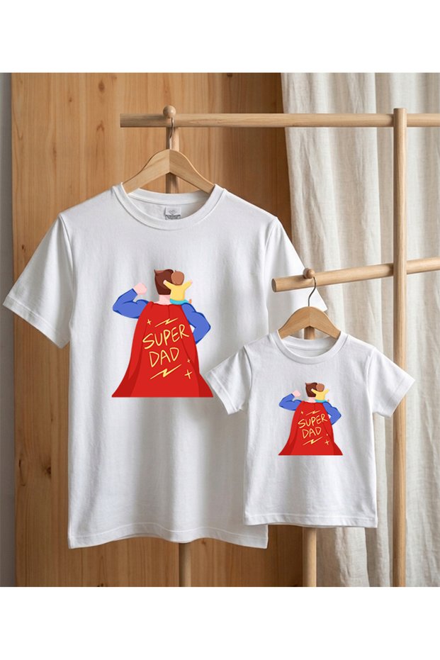 Father's Day, Special Day, Father - Son/Daughter Printed Oversize T-Shirt Cotton T-Shirt (Single Price)