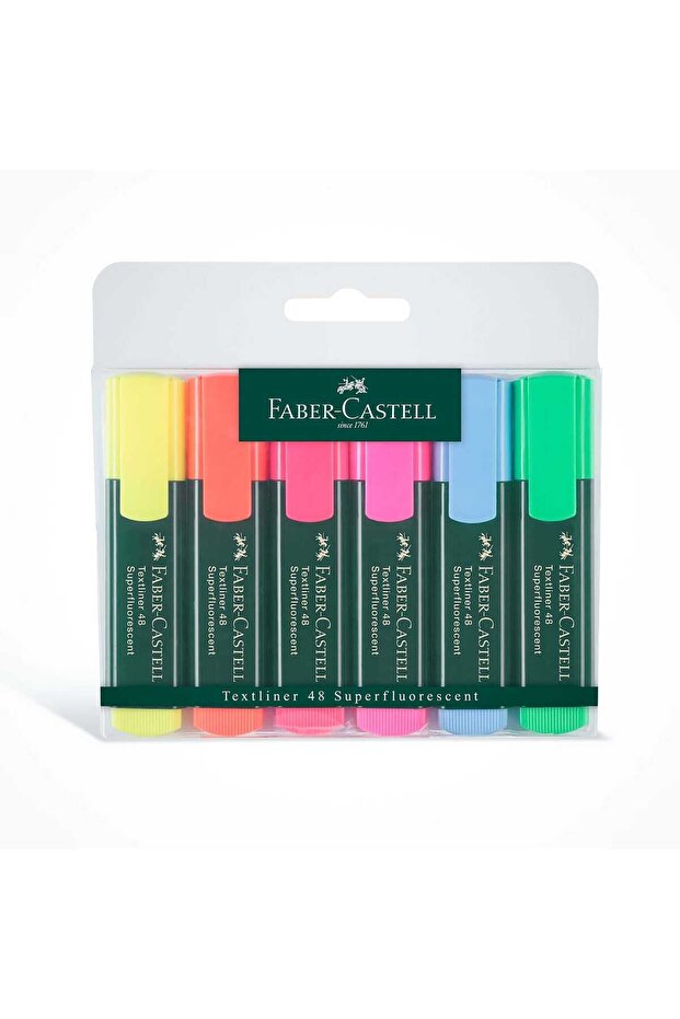 Faber-Castell Superflourescent Textliner 48, Pack Of 6