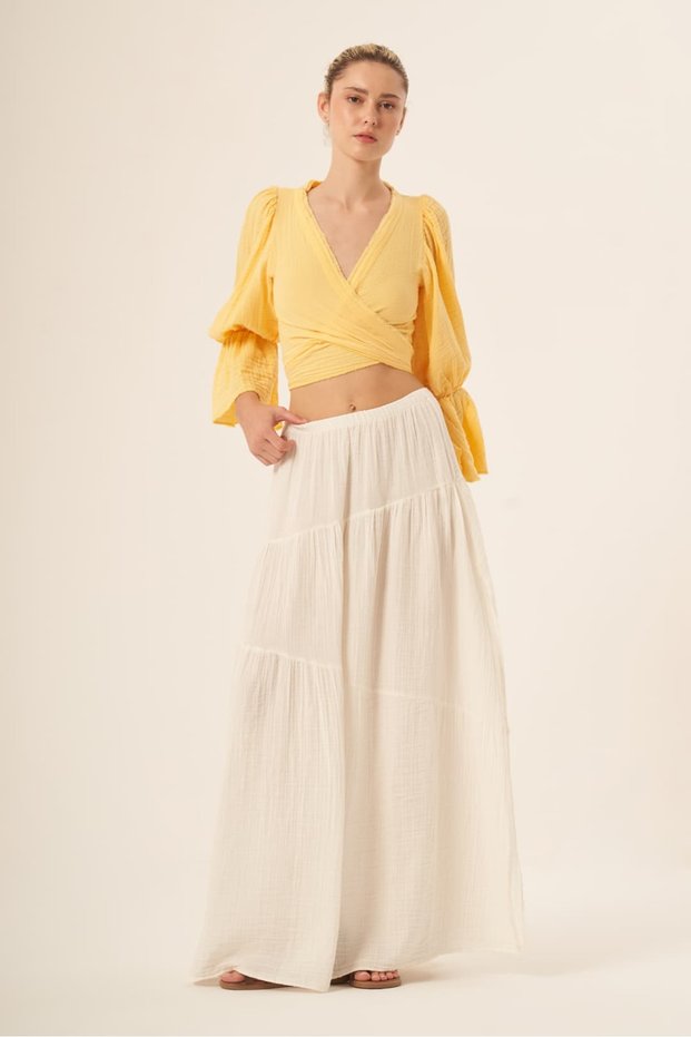 Galatea Women's Cotton Skirt Off-White
