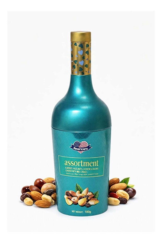 BIKANIA AMERICANO TIN NUTS ASSORTMENT BOTTLE 180 GM