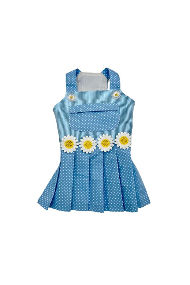 Daisy Dots Dress Blue