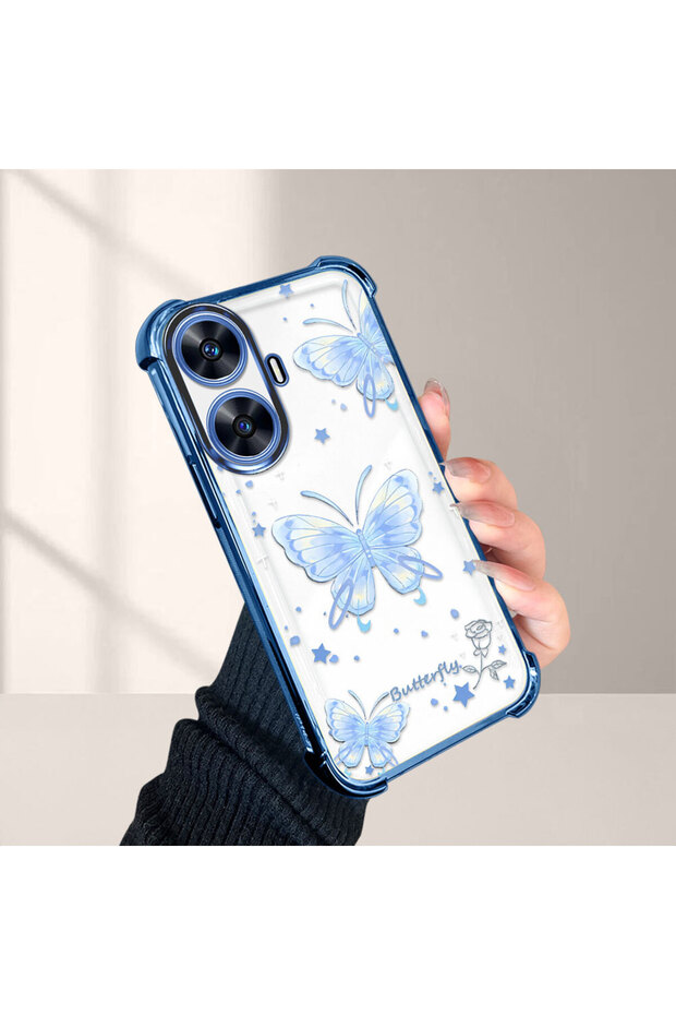 Realme C55 Compatible Stylish Butterfly Pattern Drop-Resistant Case