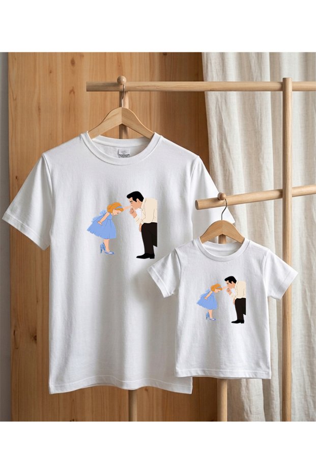 Dad - Daughter Special Day Concept Oversize T-Shirt 100% Cotton Printed T-Shirt Comfortable Fit (Single Price)