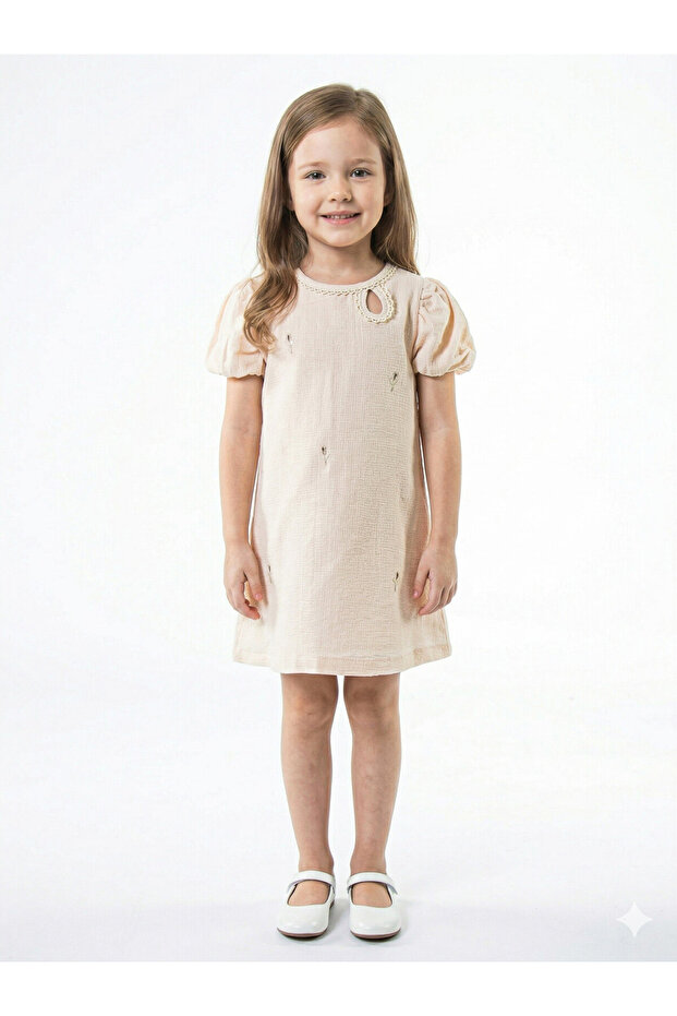 Girl's Summer Dress 2-5 Years 53274 Beige