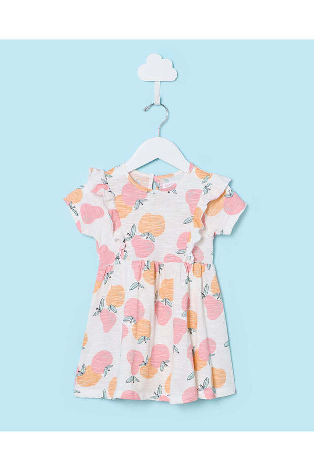 Infant Girls White Printed Dress