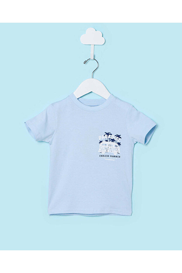 Infant Boys Blue Printed T-Shirt