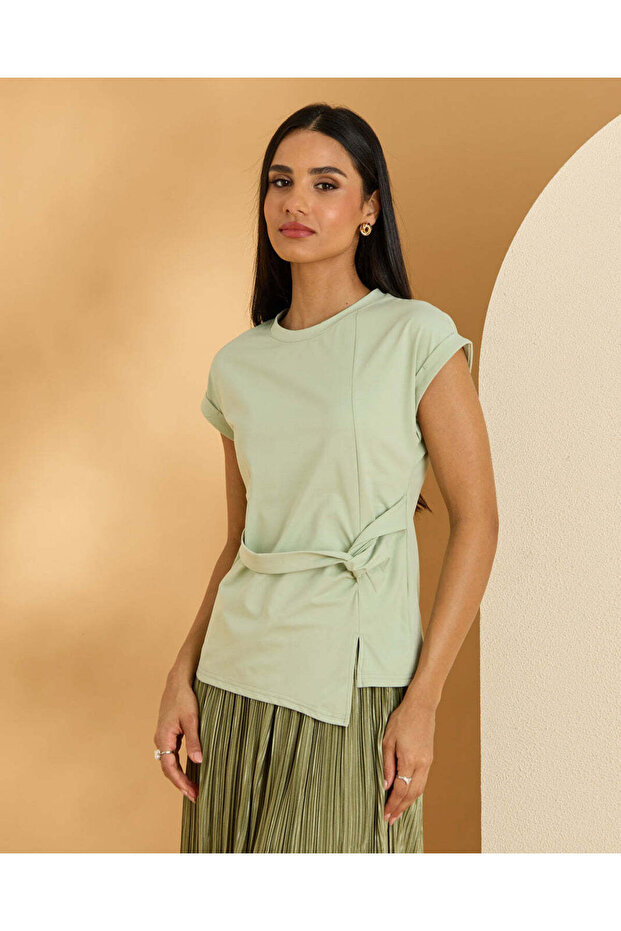 Women Mint Plain Top