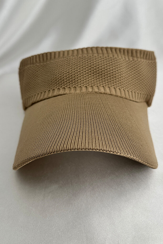 Knitwear Sunscreen Visor Hat with Open Top Visor - 3