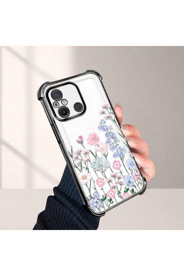 Redmi 12C Compatible Beautiful Flower Pattern Drop-Resistant Protective Case