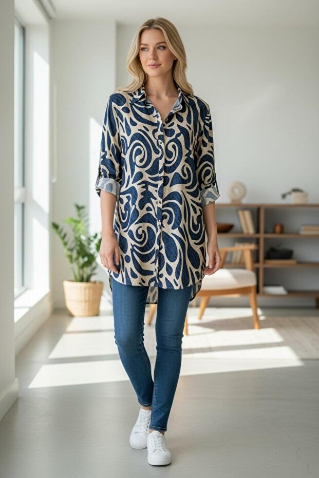 Women's Plus Size Long Viscose Shirt