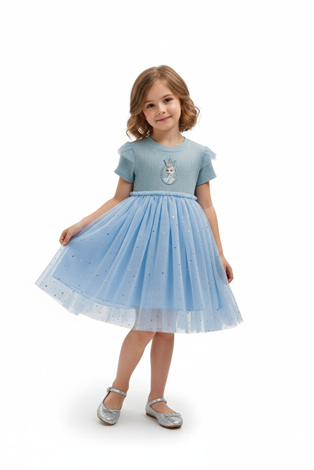 D'Daniela - Elsa Starlight Sparkle Princess Dress – Light Blue - 1Y to 8Y