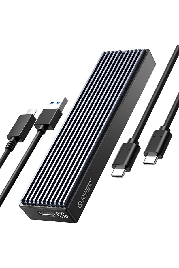 صندوق قرص USB3.1 Gen2 10Gbps M.2 NVMe SSD من الألومنيوم M2PV-C3-BK-EP