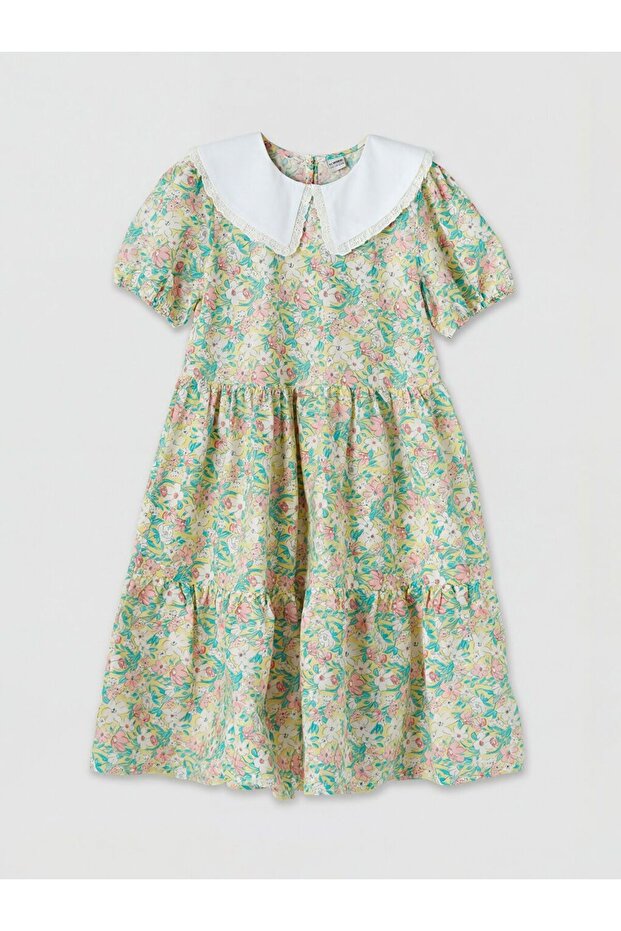 Lcw Kids Peter Pan collar Floral Pattern Girls' Dress