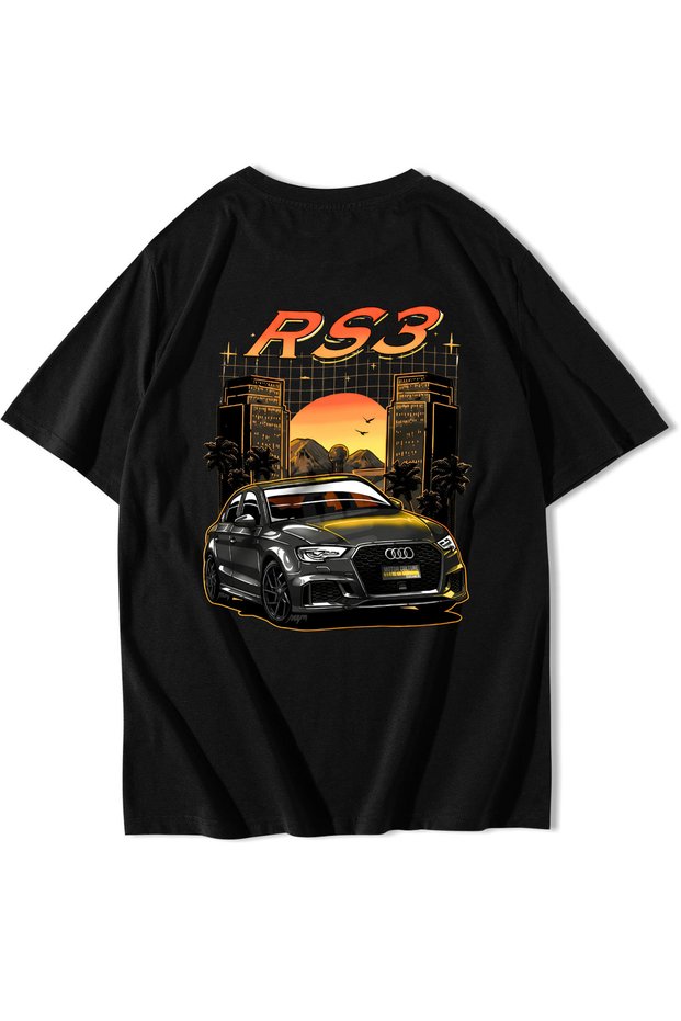 Unisex Oversize Rs3 Audi Rs3 T-Shirt Black