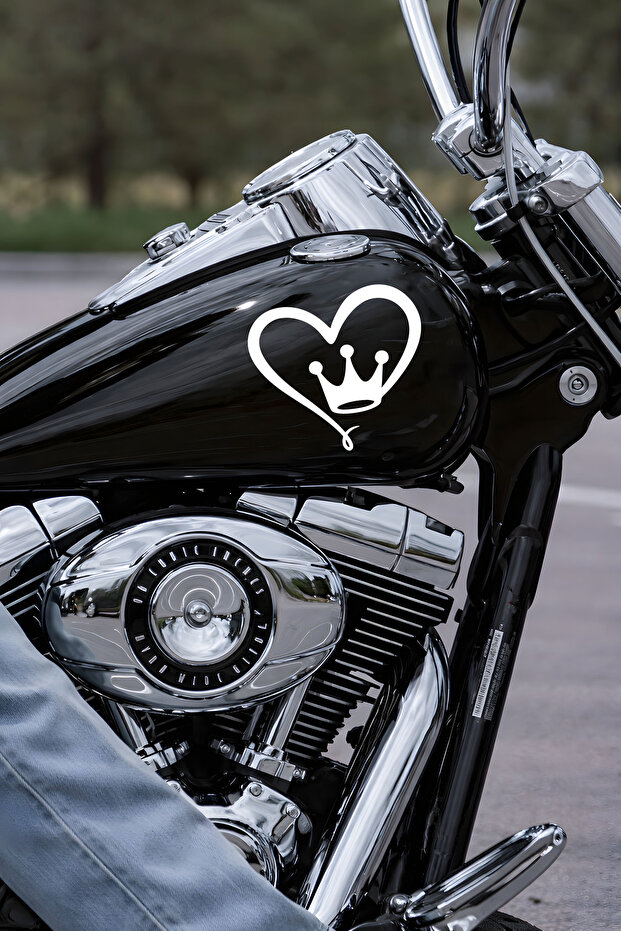 Heart Crown Sticker - Heart Auto Sticker - Car Motor Helmet Sticker 15X14Cm