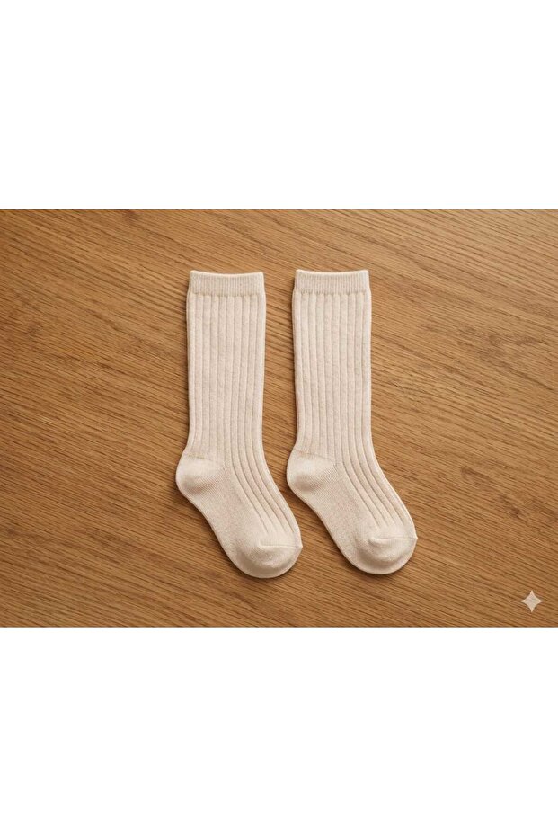 Plain Ribbed Knee Socks Unisex Baby Kids Socks