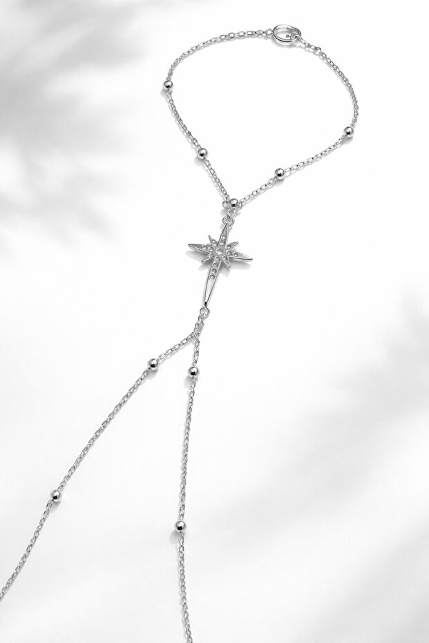 Star Flow Star Detailed Beaded Chain Shahmeran Bracelet
