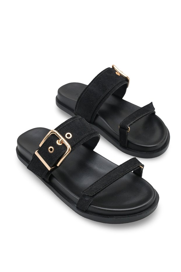 Siri Sola Women's Slippers 0012367 Black Suede
