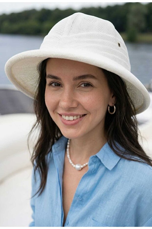 Women's Premium Safari Hat – Breathable Woven, Wide Brim, Adjustable Strap Summer Hat