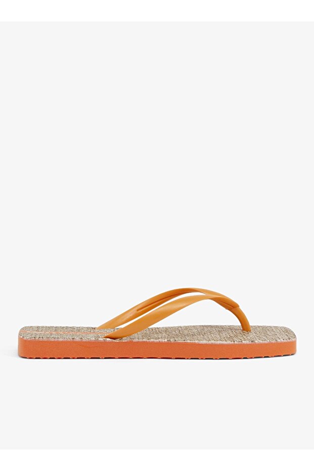 Slim Sardenha Women's Flip Flops With Square Shape Printed Sole-Orange, size-35/36