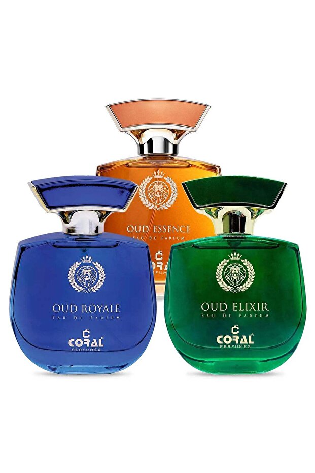 Coral Oud Royale, Oud Elixir & Oud Essence For Unisex EDP Combo – 3 × 100ml
