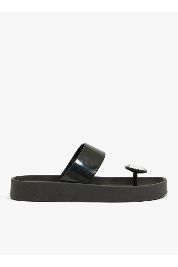 Smooth Sunset Women's Anti Slip Sole Single Strap Sandals-Black, size-39