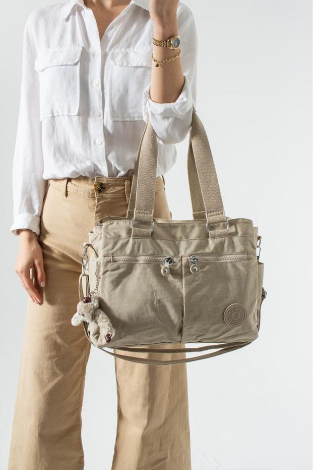 Klinkır Women's Shoulder Bag Multi-Pocket Lightweight Water-Repellent Fabric Cross Strap Shoulder Bag 32*26 cm