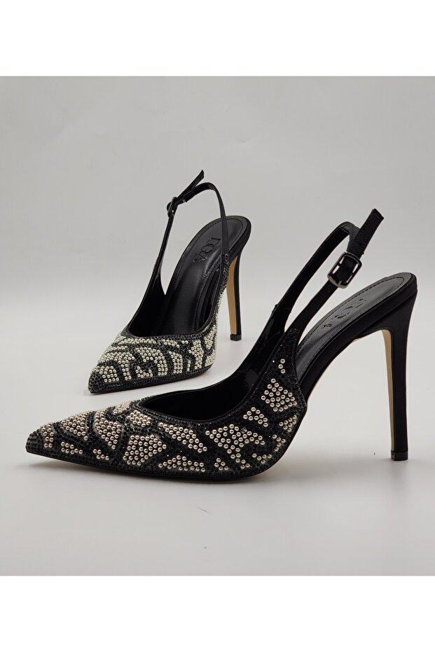Women's Evening Dresses with Stone-Embellished Heels