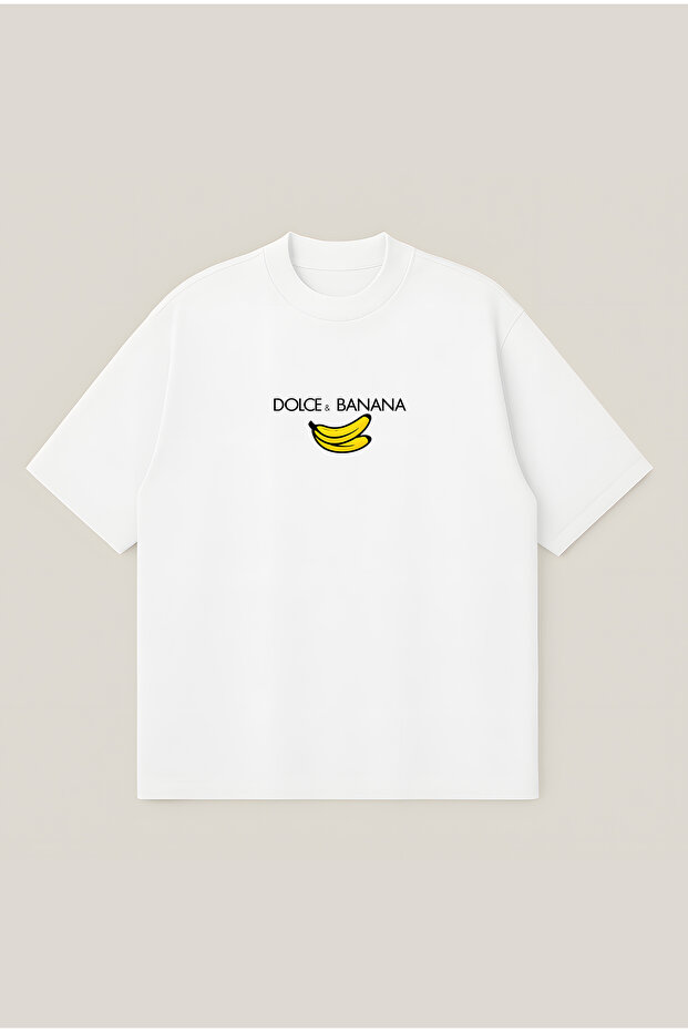 Dolce Banana Printed Oversize Boxy Cut Unisex 100% Cotton Printed Tshirt |   Streetwear