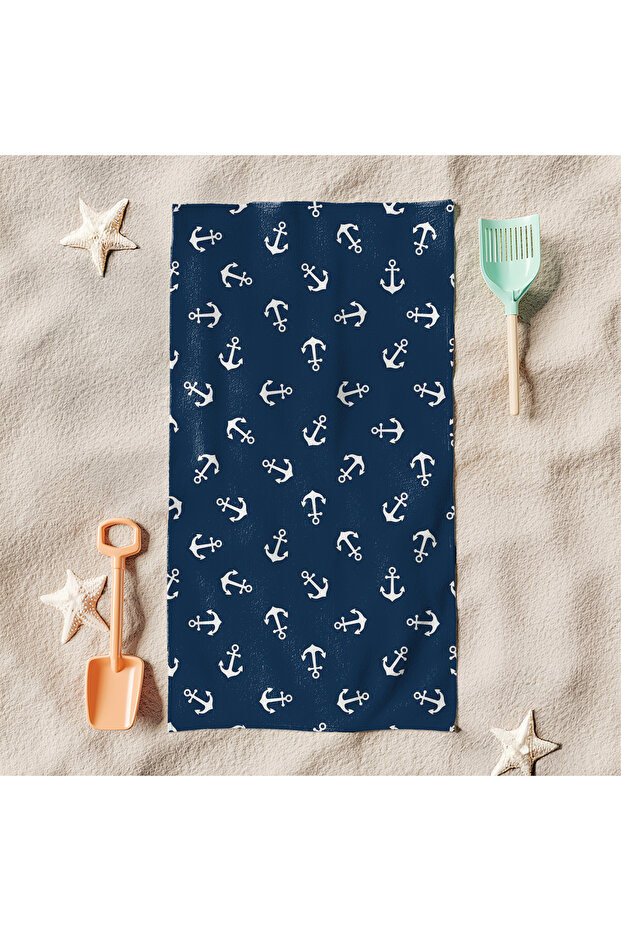 Anchor Patterned Beach Towel M127 - 1
