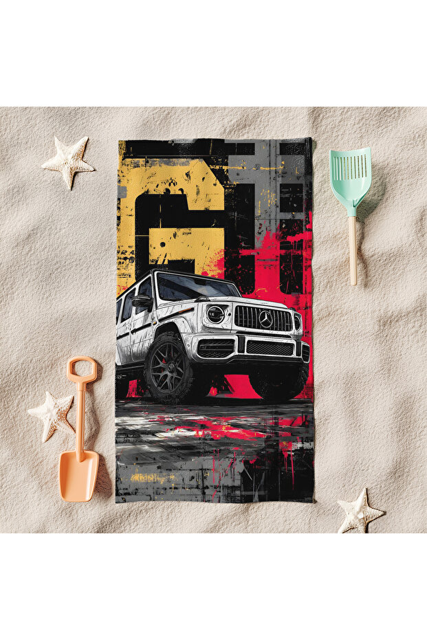 Car Patterned Sportsman Fitness Beach Towel M131