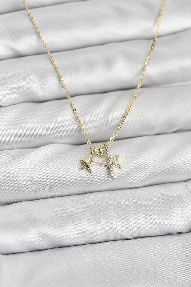 Brass Gold Color Star Minimal Women's Necklace