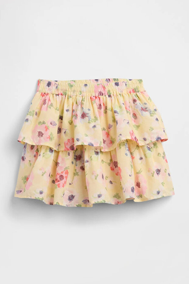 Girl's Yellow Tiered Skirt