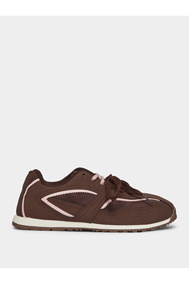 Textured Lace-Up Retro Sneakers