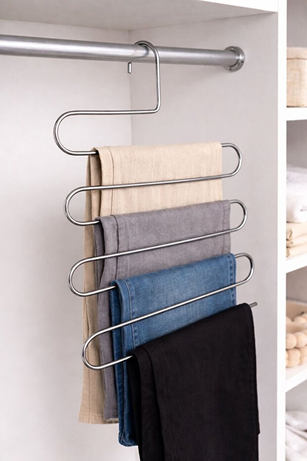 Silver Single Multipurpose Pants Hanger