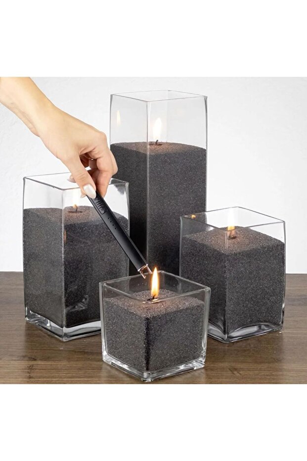 Black Wax Sand for Candle Making – DIY Refillable Decorative Candle Sand for Home Decor, Weddings