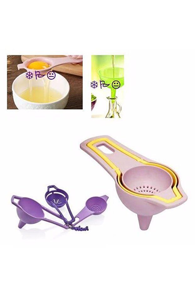 Practical Egg Strainer Mini Strainer Funnel Set All in One