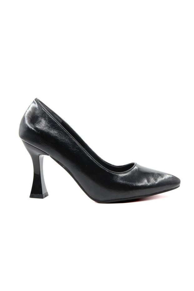 017-100 Black Patent Leather Women's Heeled Shoes