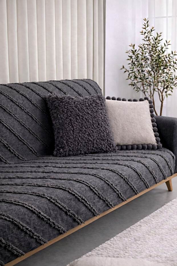 غطاء أريكة من الشانيل مقاس 170x210 بتصميم خطوط عصرية، مناسب للحيوانات الأليفة، غطاء أريكة وسرير قابل للطي