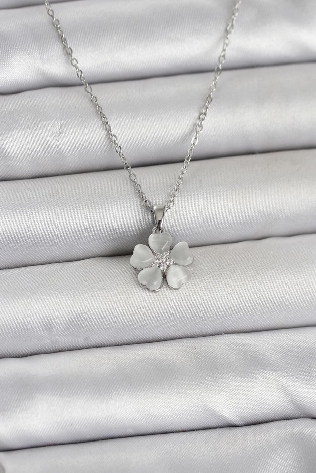 316L Steel Chain Silver Color Clover Model Women's Necklace