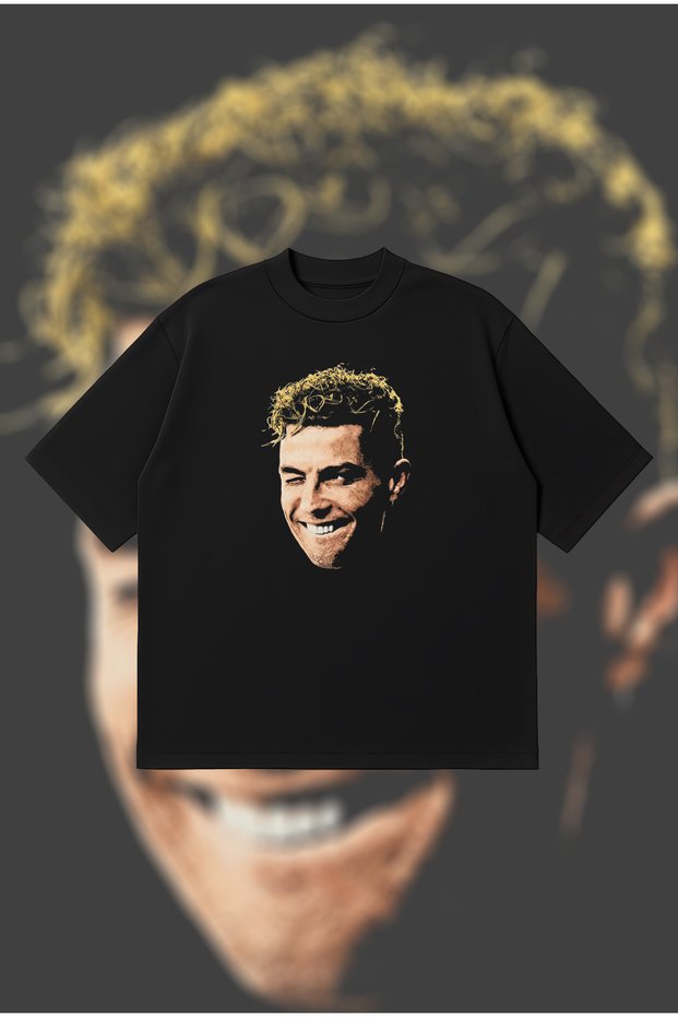 Cr7 Smile Portrait Oversize Boxy Fit Unisex 100% Cotton Tshirt – Printed T-Shirt |   Streetwear