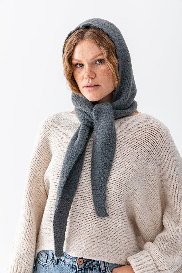 Soft Textured Tie-Up Balaclava Hooded Beanie Women's Winter Headgear Comfortable Stylish Use