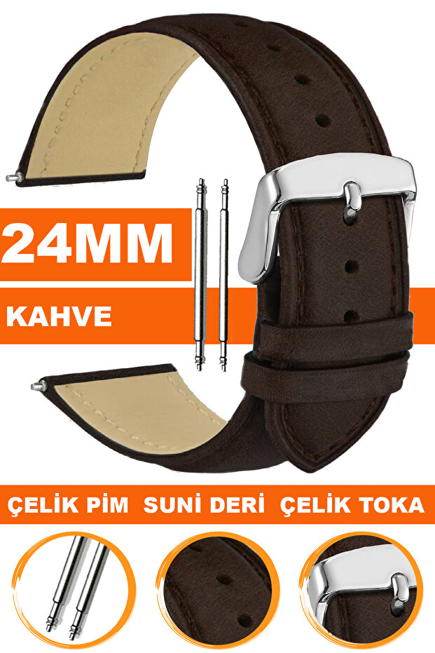 Classic Model Leather Watch Band Strap Compatible with 24mm Watches Al11Db-24Mm