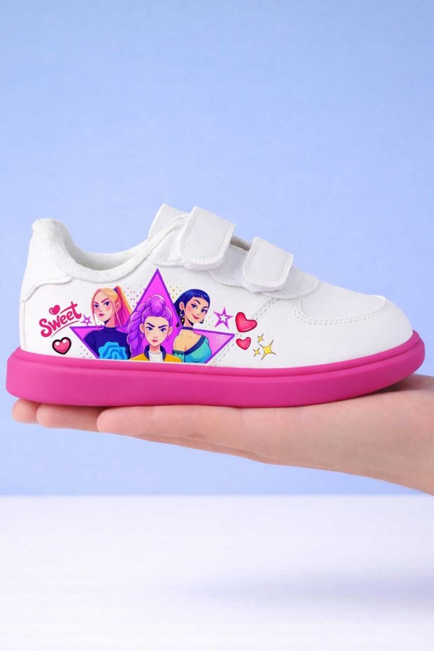 Pink Sole Star Cool Girls Printed Girls' Sports Shoes Sneaker