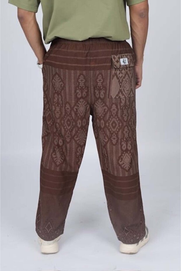 Brown Patterned Pants - 2